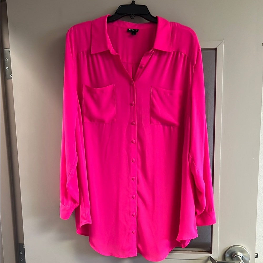 Bright Pink Button Down Shirt